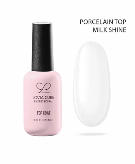Lovia Cure Porcelain Top Milk Shine - Топ Фарфоровый молочный с шиммером без л\с, 8 мл