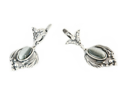 "Калинка" серьги в серебряном покрытии из коллекции "Самоцветы" от Jenavi  с английским замком