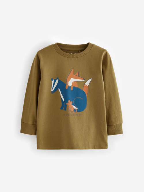 Лонгслив для мальчика Next 642-793, 3 шт., Белый, Кирпичный, Горчичный