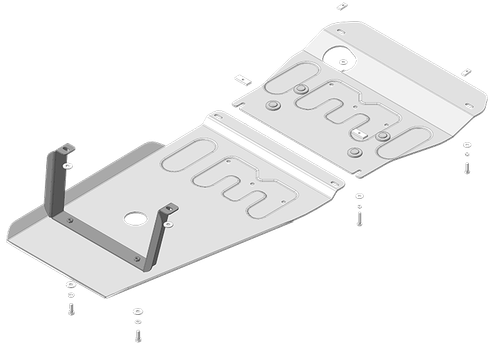 Защита картера Двигателя, Переднего дифференциала, КПП, Радиатора, Разд. коробки. 5 мм, Алюминий. для Mercedes Viano 2009-2014, Mercedes Vito 2009-2014 MOTODOR.31206