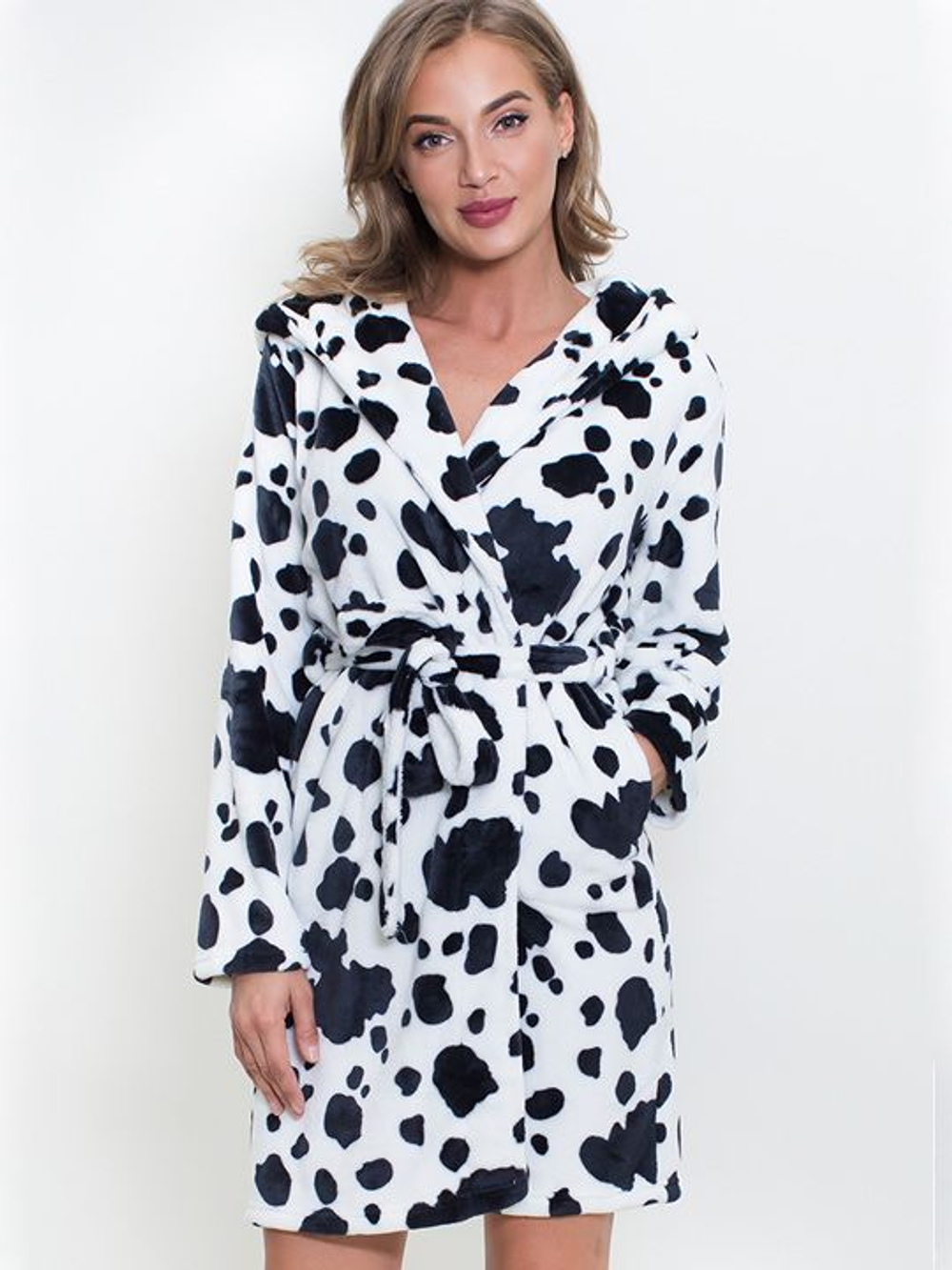 Халат с принтом далматинец (Размер: M) (Цвет: белый)