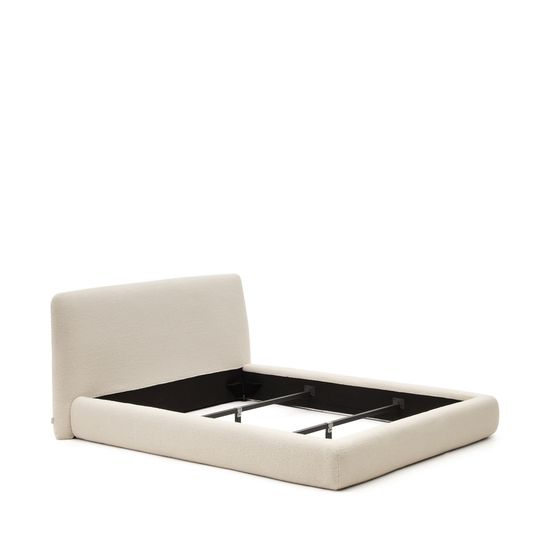 Кровать Martina со съемным бежевым чехлом из ткани букле под матрас 160 х 200 см