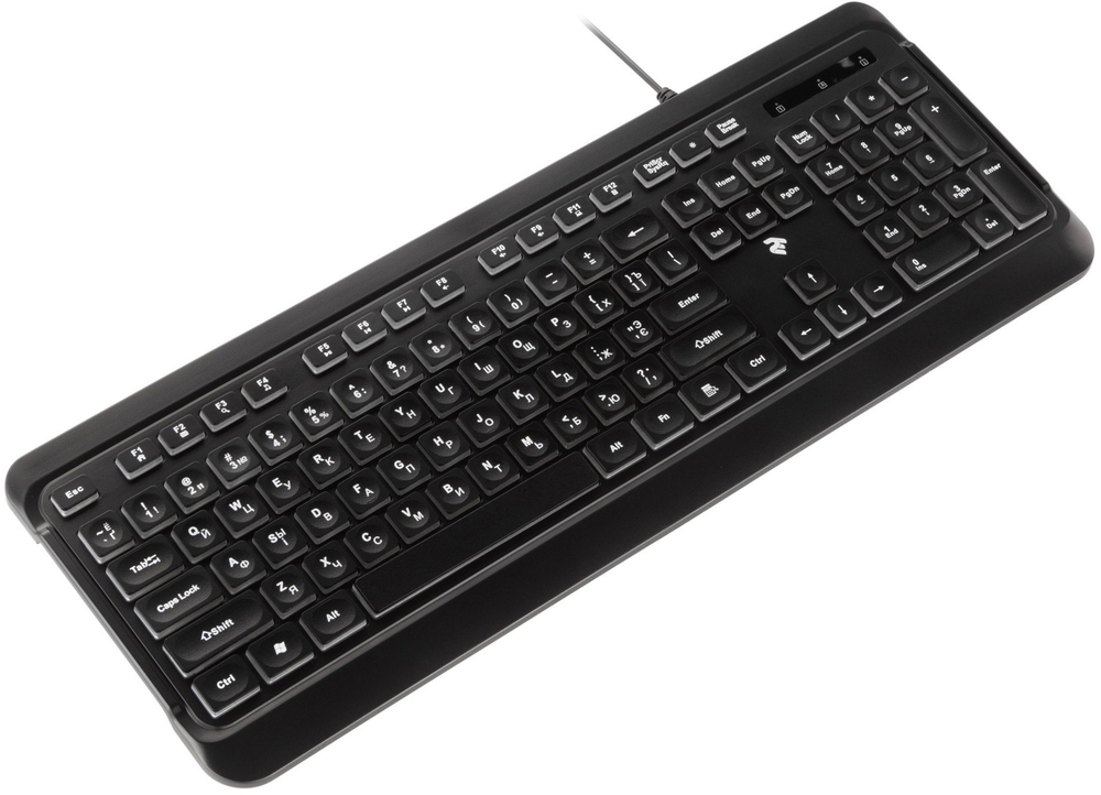КЛАВИАТУРА 2E KS120UB WHITE BLACKLIGHT USB BLACK