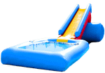 Надувная водная горка с бассейном «Пляжная», 7,5*3*3 м, на поддуве