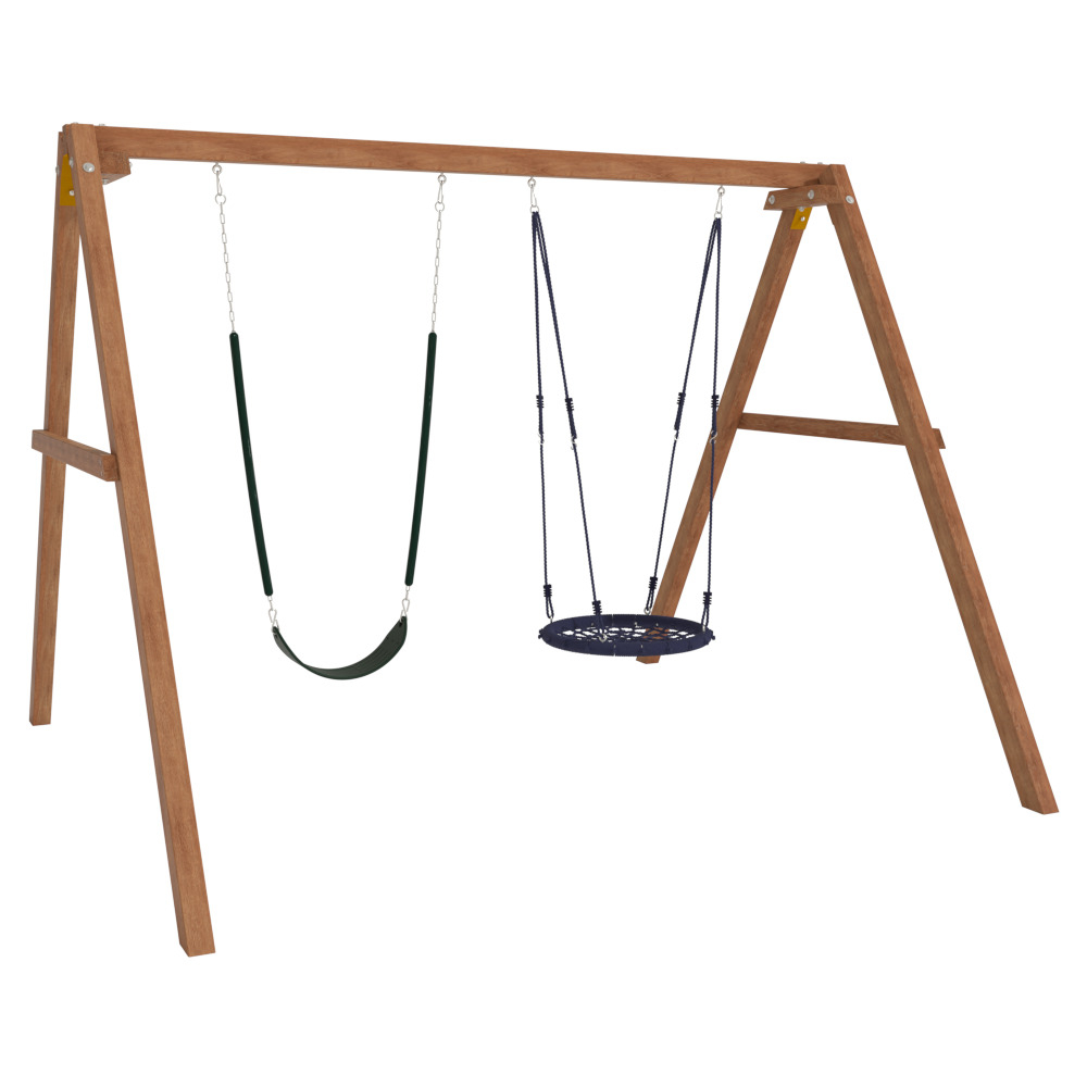 Деревянные качели с качелями гнездо 60 см и гибкими качелями