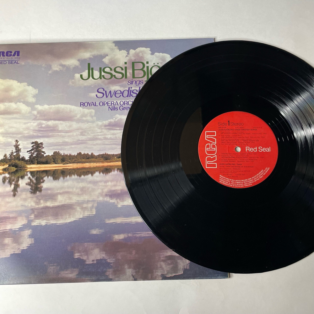 Винтажная виниловая пластинка LP Юсси Бьёрлинг Jussi Bjorling, Поет Шведские Песни Sings Swedish Songs (Англия 1975)