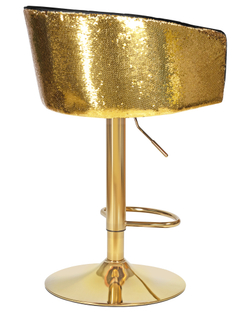 Стул барный DOBRIN DARCY GOLD SHINY, черный велюр с золотыми пайетками