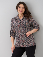 Рубашка Р-001/пьедепуль-черныйтерракот