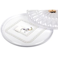 Светильник потолочный светодиодный ЭРА Классик без ДУ SPB-6 Chester 84W-3K-6,5K WH+GD 3000-6500К белый/золото