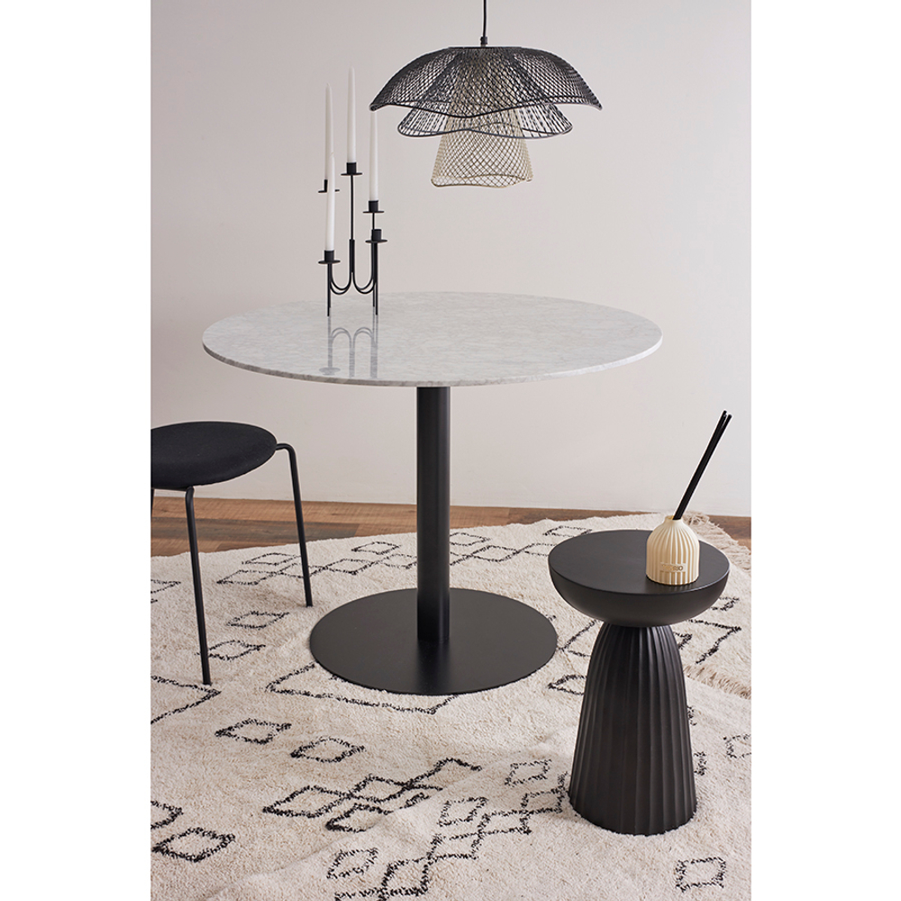 Стол обеденный Bergenson Bjorn Trond, 100 см, белый мрамор/черный