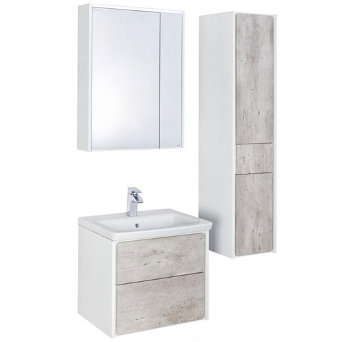 Зеркальный шкаф Roca Ronda 60 ZRU9303007 с подсветкой Бетон Белый матовый