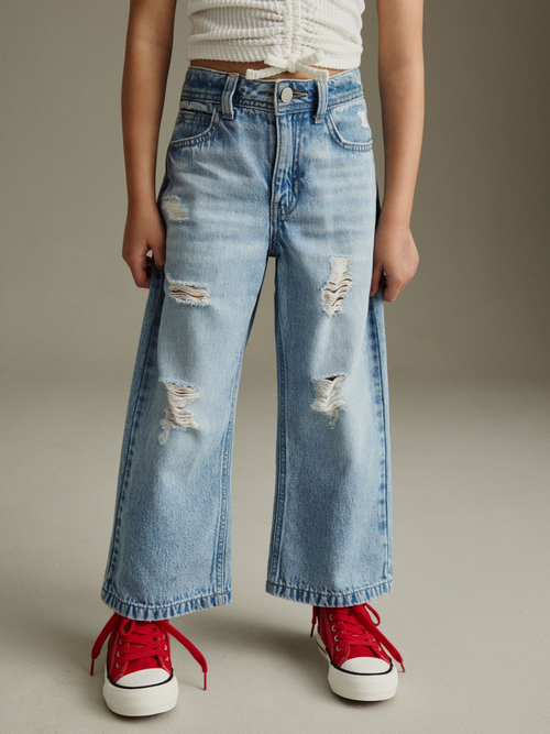 Джинсы широкие для девочки Next N63-551, Голубой