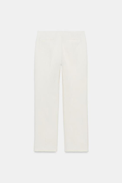 ZARA УКОРОЧЕННЫЕ БРЮКИ — ZW COLLECTION, ЭКРЮ