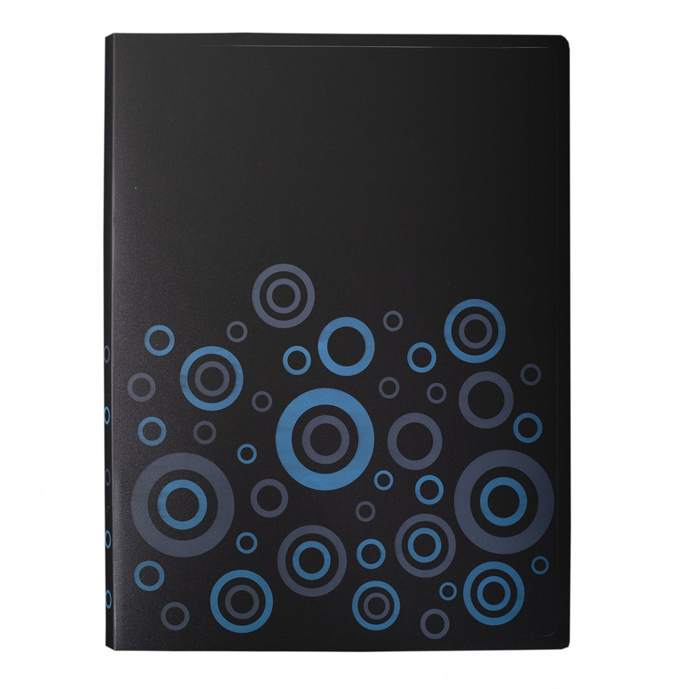 Папка с 20 вкладышами, Alingar А4, 236х310х12мм, 500 мкм, пластик, вкладыши 30 мкм, карман для визитки, черный матовый