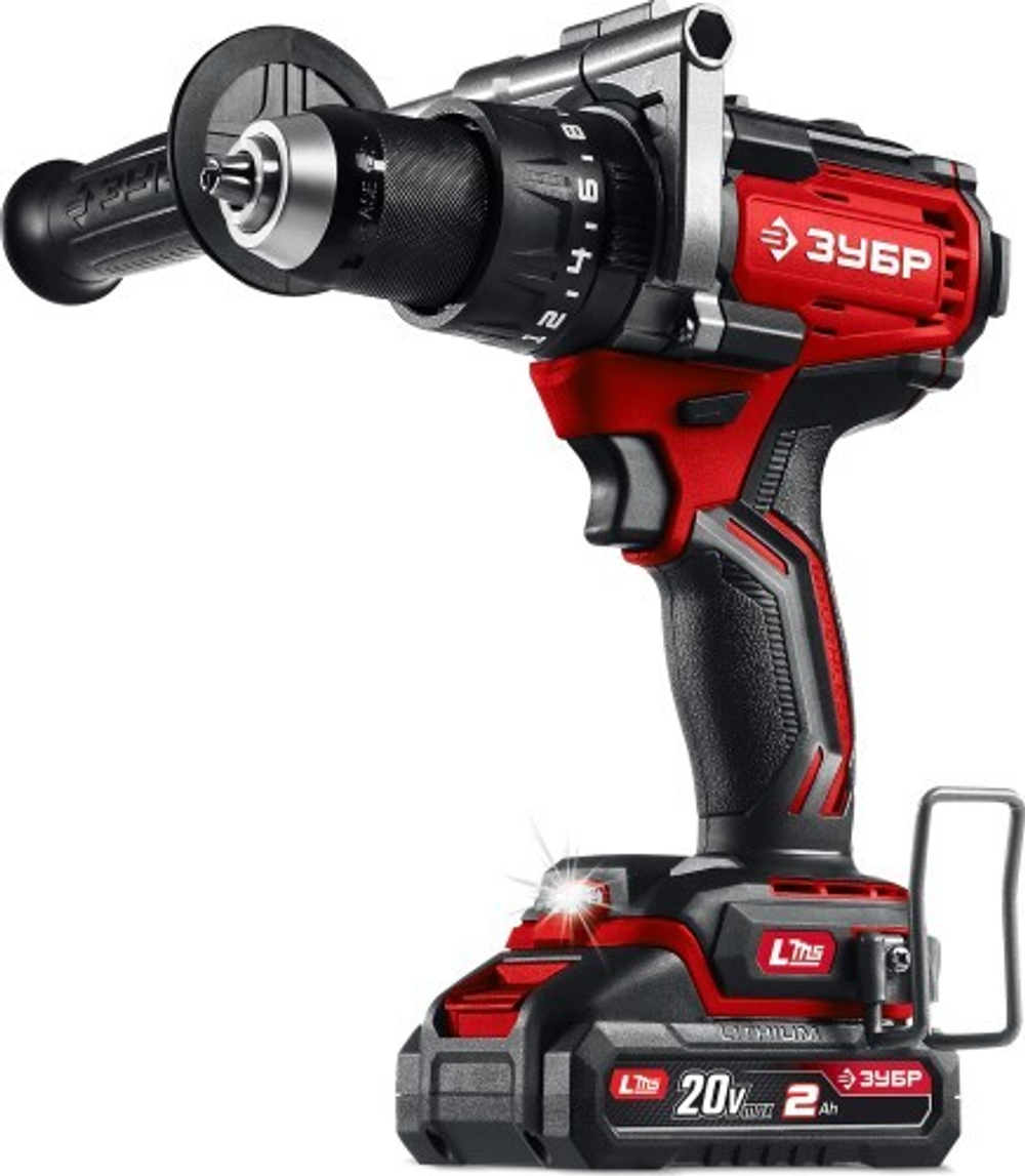 Дрель-шуруповерт аккумуляторная ЗУБР ДБУ-165-21 20 В, 165 Н·м, 1 АКБ LMS (2 А·ч), бесщеточная удар