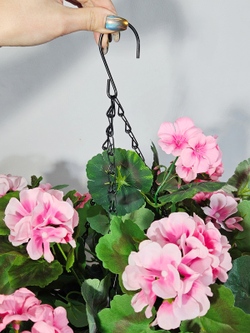 Пеларгония ампельная 4 куста розовая 65см в коковите на цепочках