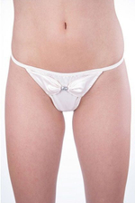 Сексуальные трусики-стринги с бантом Hollywood (Размер: S) (Цвет: бежевый)