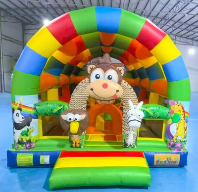 Коммерческий надувной батут «Зверята с крышей 2» без горки, 7*5*4 м