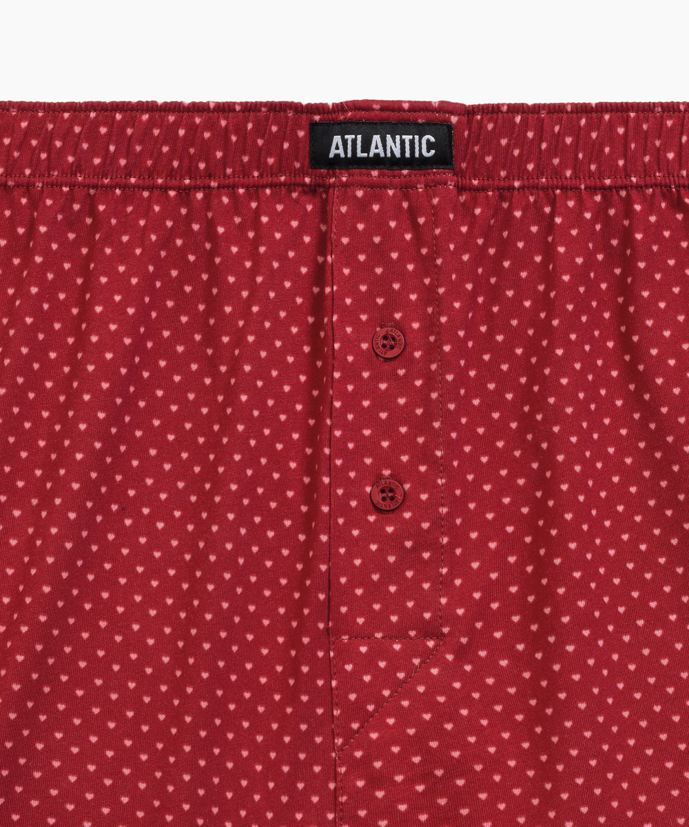 Мужские трусы боксеры Atlantic, набор из 2 шт., хлопок, темно-синие + красные, 2GMB-008