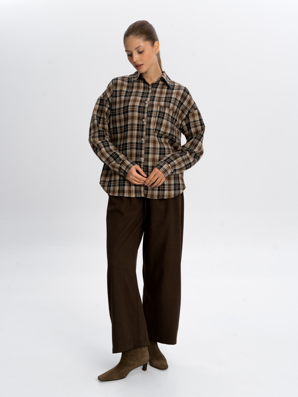 Рубашка в мелкую клетку