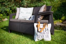 Диван пластиковый Корфу Макс (Corfu love seat max) коричневый (производство Россия)