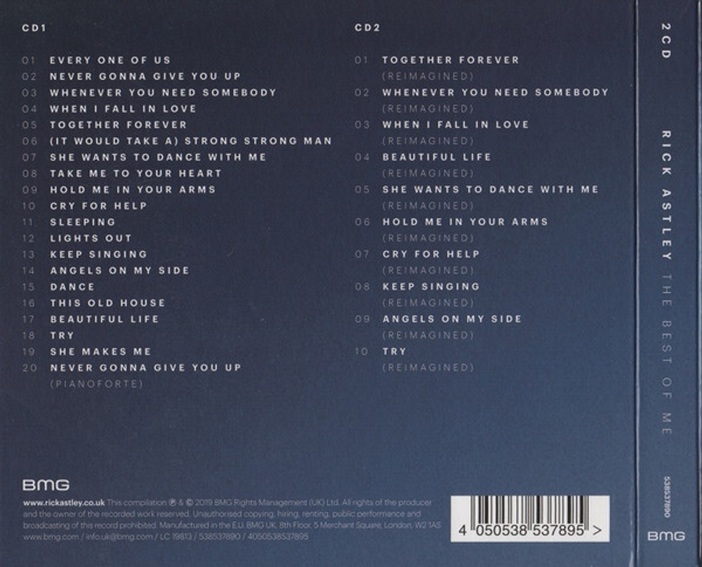 CD Rick Astley - The Best Of Me 2CD (Европа 2019г.)