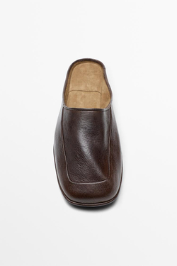 Massimo Dutti Мюли из мягкой кожи - STUDIO, коричневый