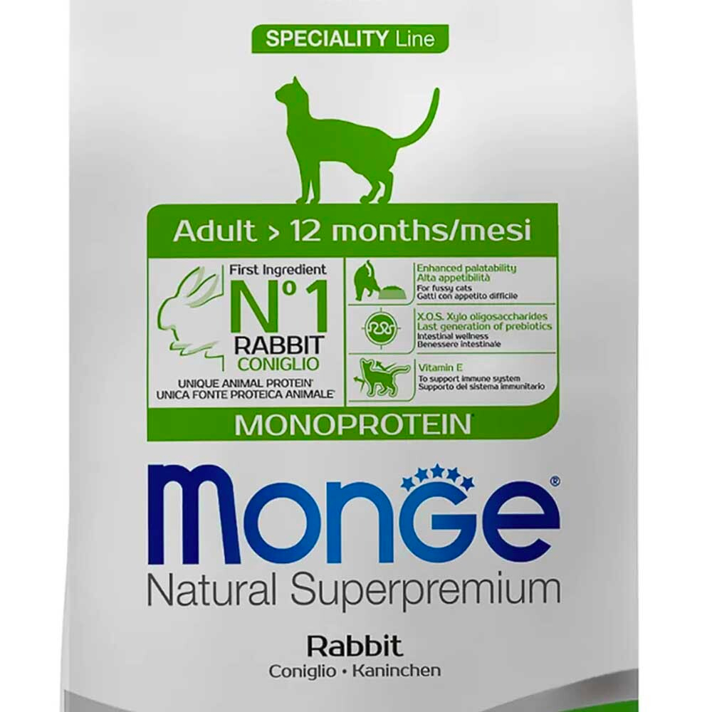 Monge Monoprotein корм для кошек с кроликом (монобелковый) (Adult)