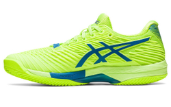 Женские теннисные кроссовки Asics Solution Speed FF 2 Clay - hazard green/reborn blue