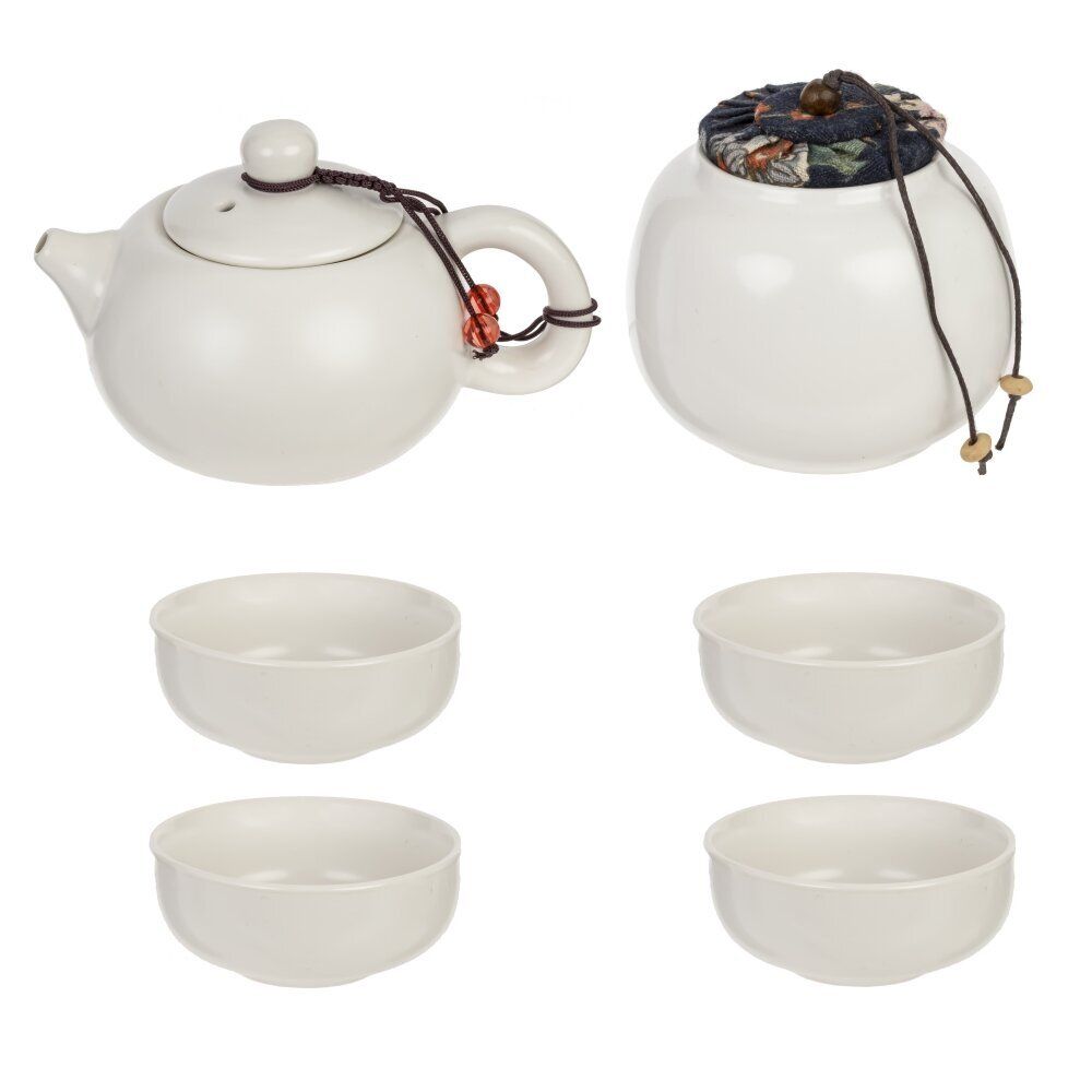 GAEM Набор для чайн церем на 4 перс, (чайник 200мл, 4 чашки 55мл, емкость/чая, подставка), L22 W22 H11 см