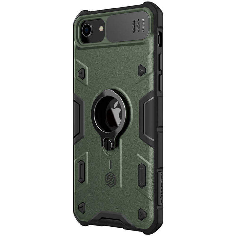 Противоударный чехол с кольцом и защитой камеры Nillkin CamShield Armor Case для iPhone SE 2020 / 7 / 8