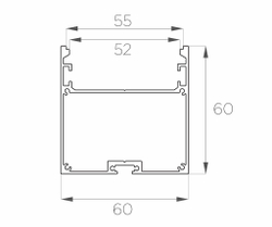 Профиль накладной алюминиевый LC-LP-6060-2 Anod