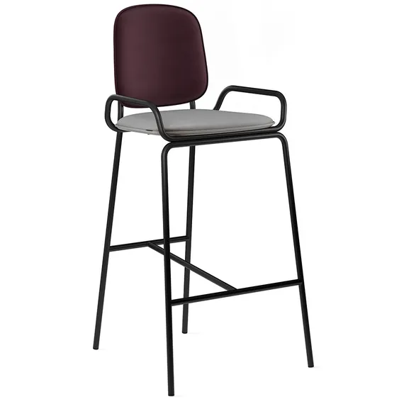 Барный стул Ror, 2 Frame, пурпурный/серый велюр