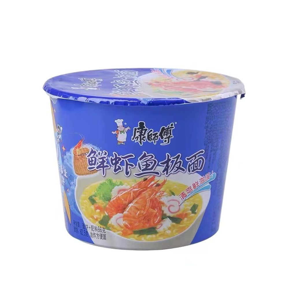 Лапша со вкусом креветок и рыбы Kangshifu стакан 101г