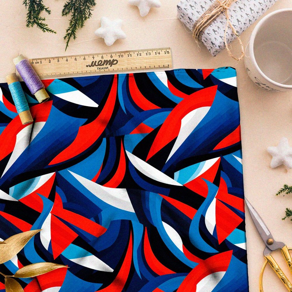 Ткань премиум бифлекс футуристические полеты