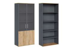 Шкаф для бумаг со стеклом Zion Light 90x42x135