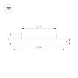 Светильник SP-ESTELY-R350-30W Warm3300-MIX (WH, 80 deg, 230V, TRIAC) (Arlight, IP20 Металл, 5 лет) 055366