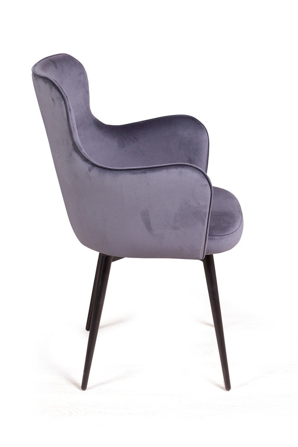 Стул c подлокотниками King, поворотный на 360 градусов, бархат серый 27