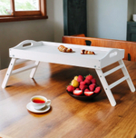 Столик поднос деревянный на ножках складной для завтрака и для кухни белый