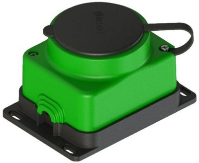 Розетка прямая NE-AD 1 гнездо с заглушкой каучук 2Р+РЕ 1х16А 220-240V IP44 синяя 4603