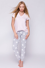 Пижама Gwiazdka со звездами на штанишках (Размер: S) (Цвет: розовый с серым)