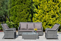 "Гляссе" кресло плетеное из искусственного ротанга, цвет графит