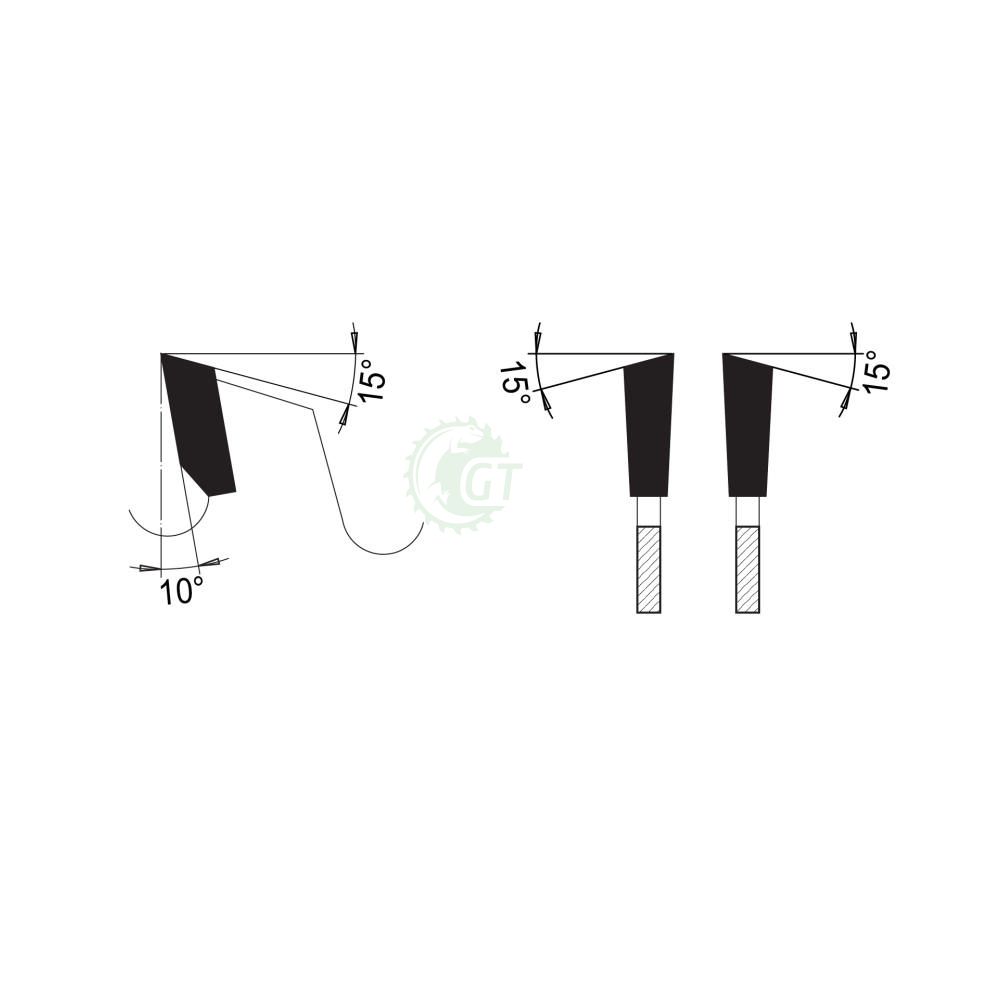 Изображение дисковых пил AKE серии 0017 со ступенчатым корпусом; геометрия зуба,
