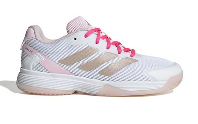 Детские теннисные кроссовки Adidas Ubersonic K - off white/silver metallic/powder plum