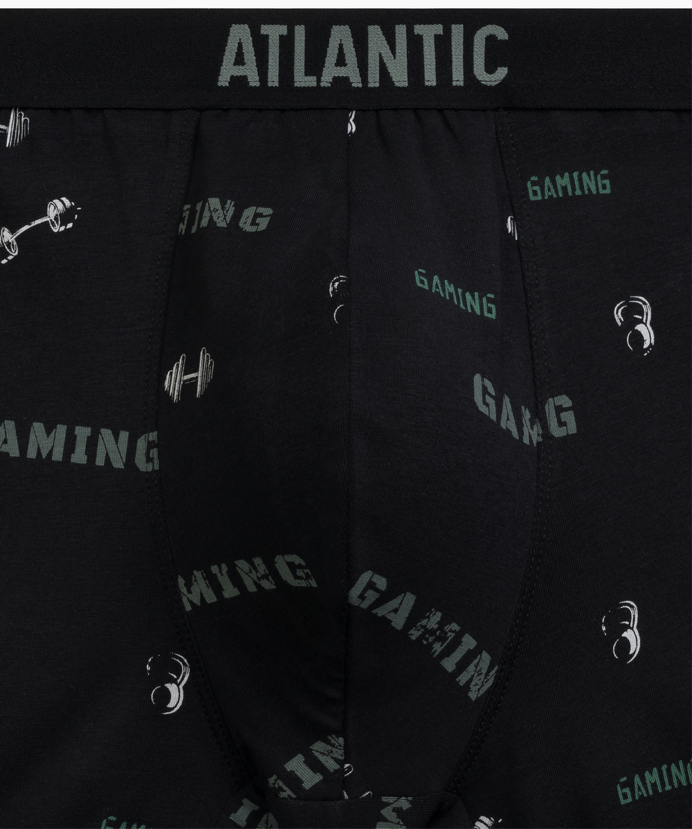 Мужские трусы шорты Atlantic, набор из 3 шт., хлопок, черный + черный + светлый хаки, 3MH-223
