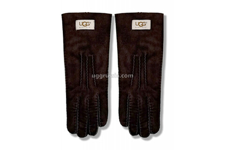 UGG Перчатки Замшевые Женские Коричневые