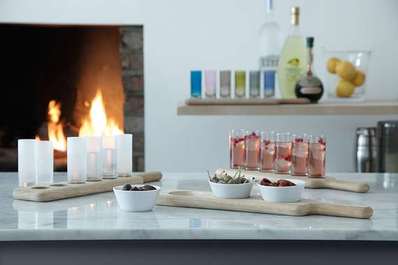 Набор из 6-ти прозрачных стопок на подставке Paddle