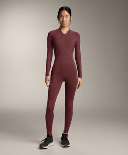 Oysho Комбинезон Comfortlux с длинными рукавами, бордовый