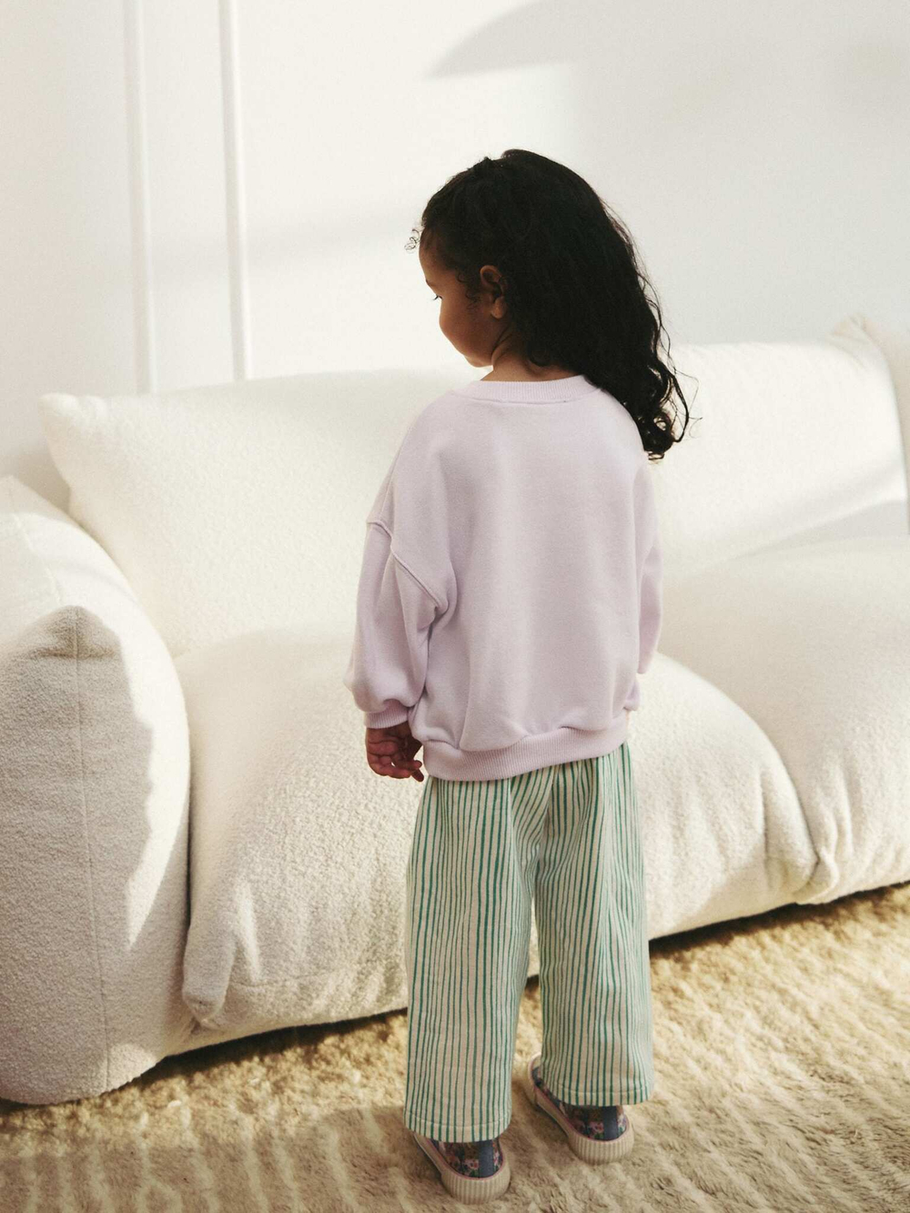 Толстовка и брюки широкие в комплекте для девочки Next E54-953, Сиреневый, Зеленый