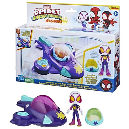 Hasbro Spidey Amazing Friends - фигурка супергероя Призрачного Паука + транспортное средство Glide Spinner F7254 / артикул   F6775 F7254  / GTIN 5010996139221